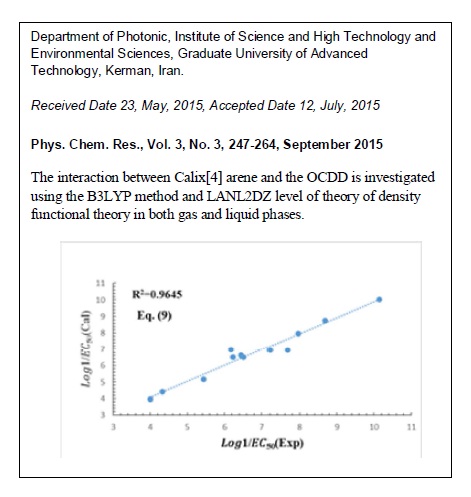 QSAR Studies of the Dioxins and Interaction of OCDD with Calix[4] Arene Using DFT 